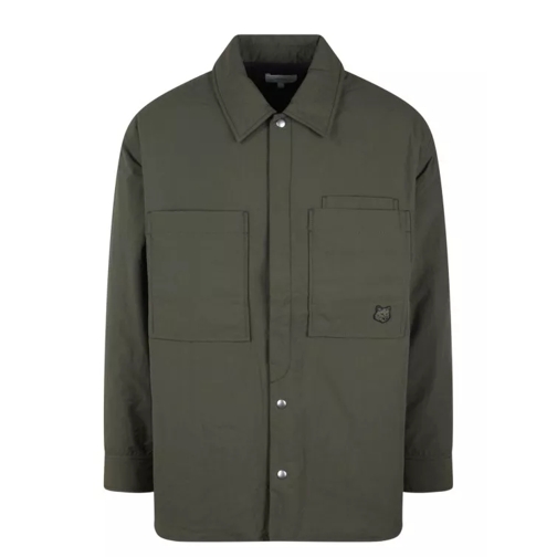 Maison Kitsune Bold Fox Head Padded Shirt Jacket Green 