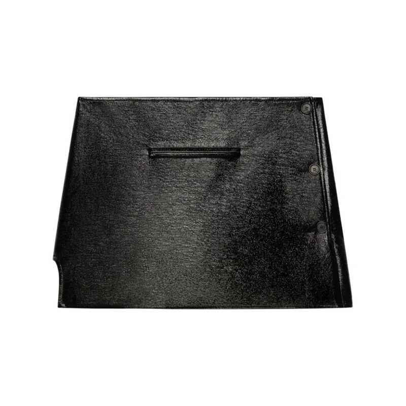 Courrèges Minirok Mid-Rise Black Cotton Blend Skirt Black