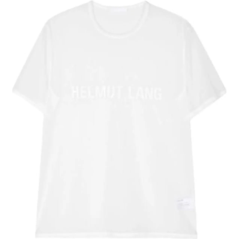 Helmut Lang T-shirt Logo Tee Chiffon White weiß