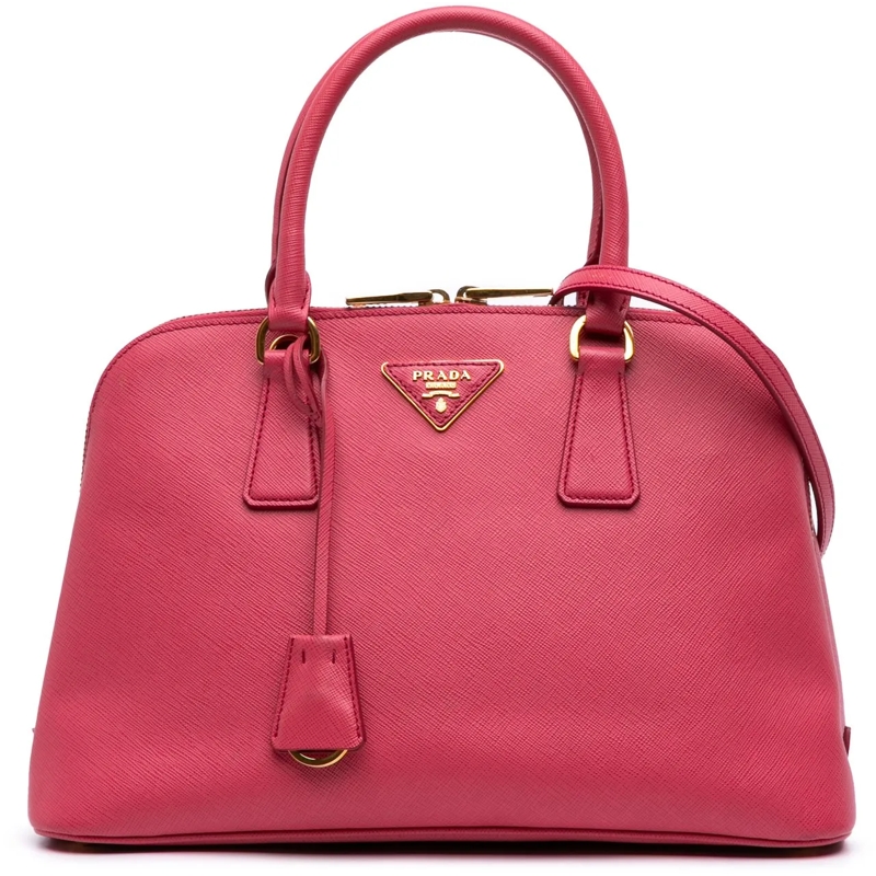 Prada Sac à bandoulière Medium Saffiano Lux Promenade Satchel rose