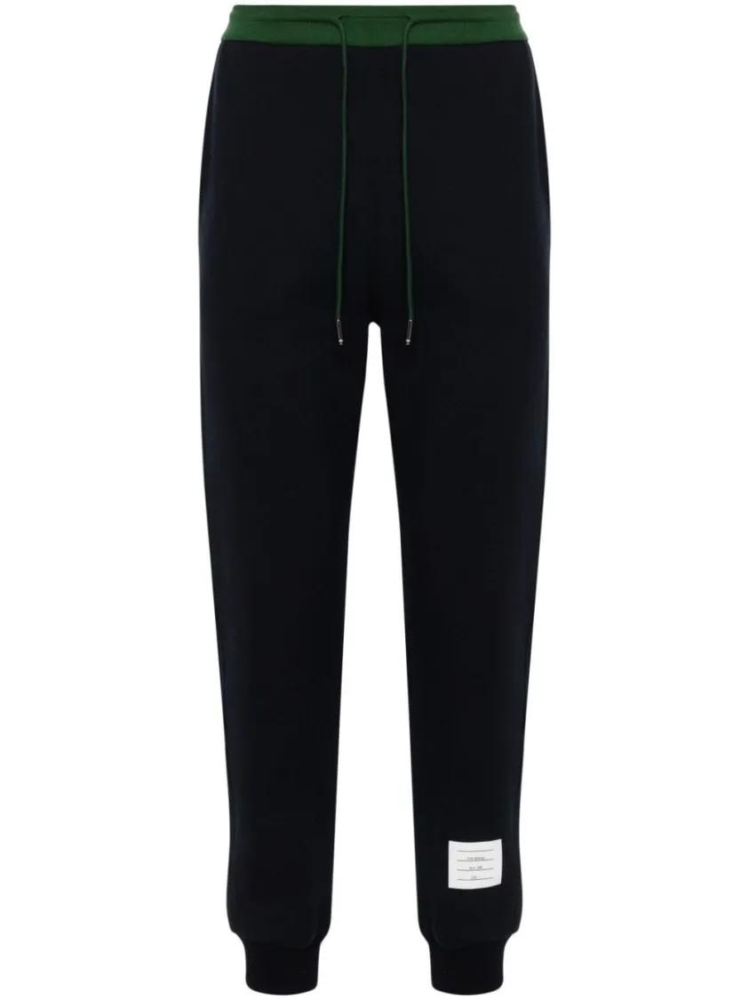 Thumbnail - Thom Browne - Blue Track Trousers - Größe 1 - schwarz