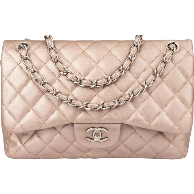Chanel Tote Chanel Quilted Lambskin Jumbo Double Flap Crossbod orange