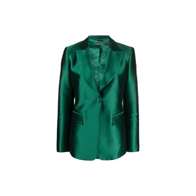 Alberta Ferretti  Green Satin Shirt Green