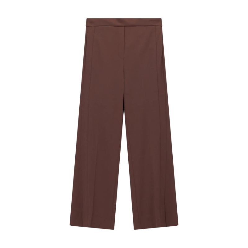 Luisa Cerano Pantalon en tissu Wide-Leg Hose aus Viskose-Mix braun