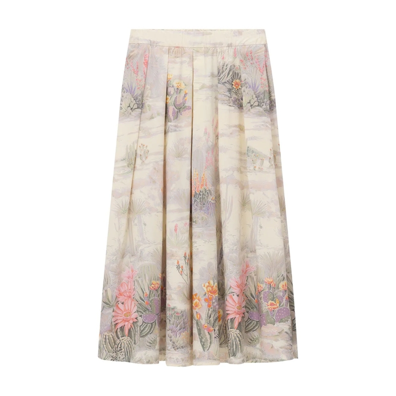 Riani Maxirock Midirock aus Baumwolle mehrfarbig