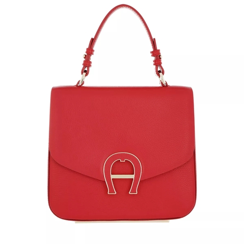 AIGNER Pina Tote Leather Cranberry Red Satchel