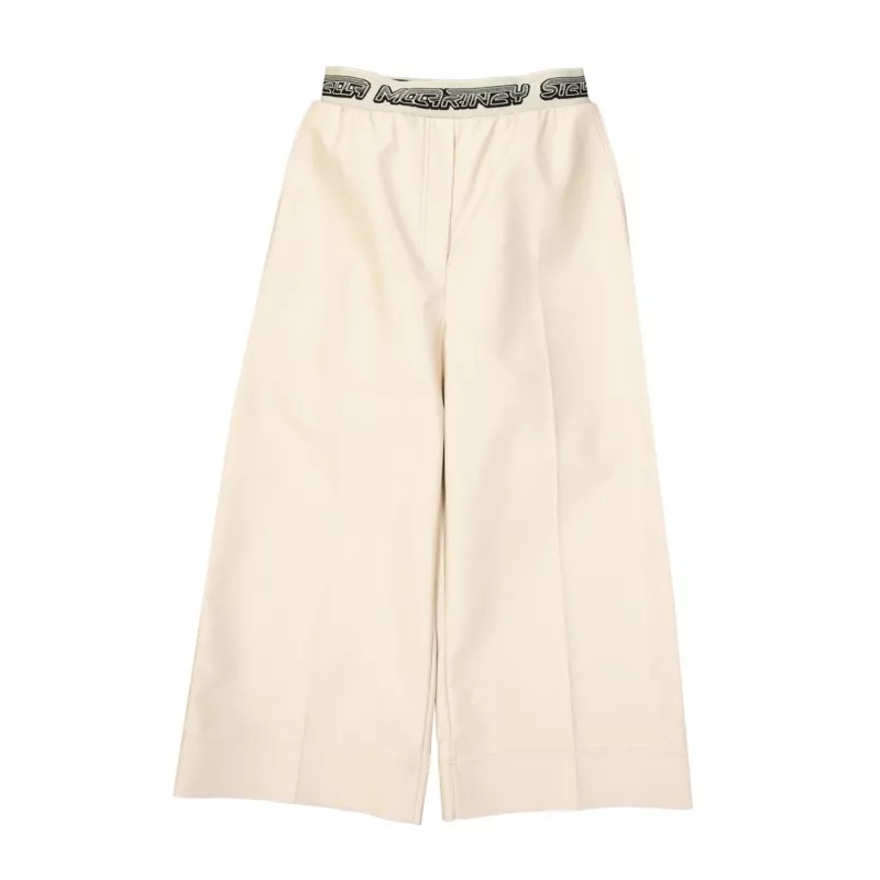 Stella McCartney Broek Cropped Logo Pants Neutrals
