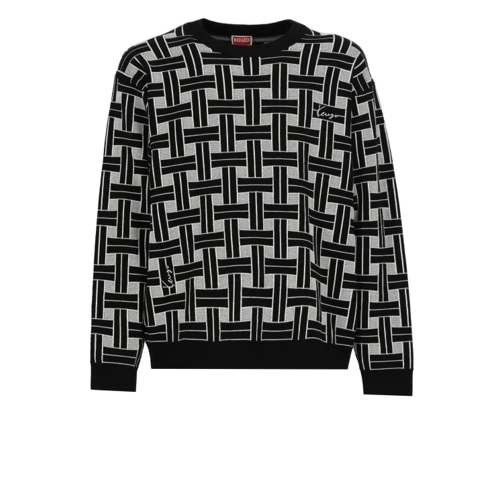 Kenzo Black Cotton And Wool Sweater Black 