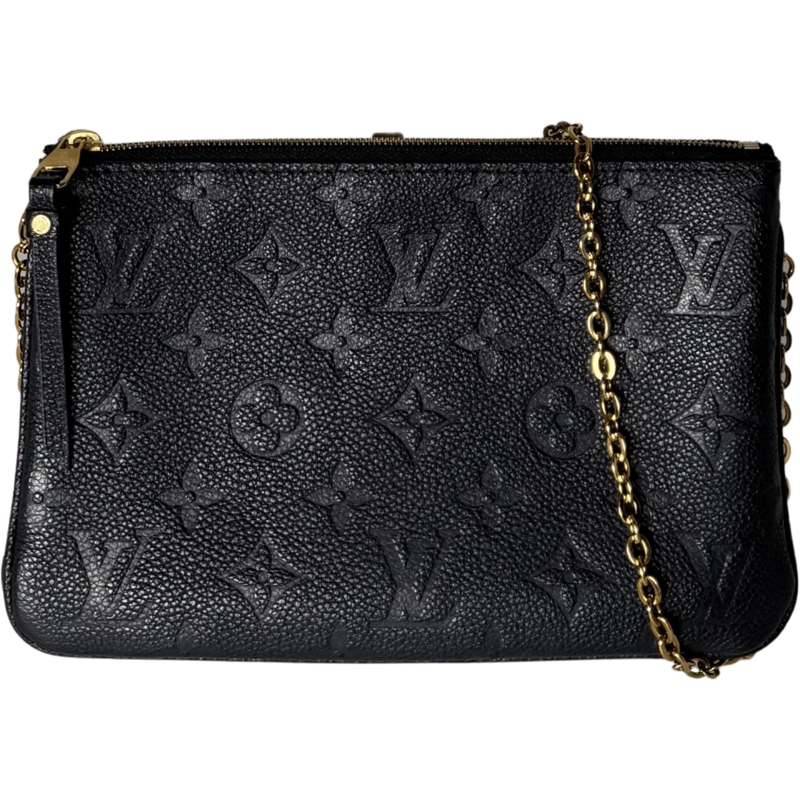 Louis Vuitton Schultertasche Louis Vuitton Pochette Double Zip Monogram Emprein schwarz