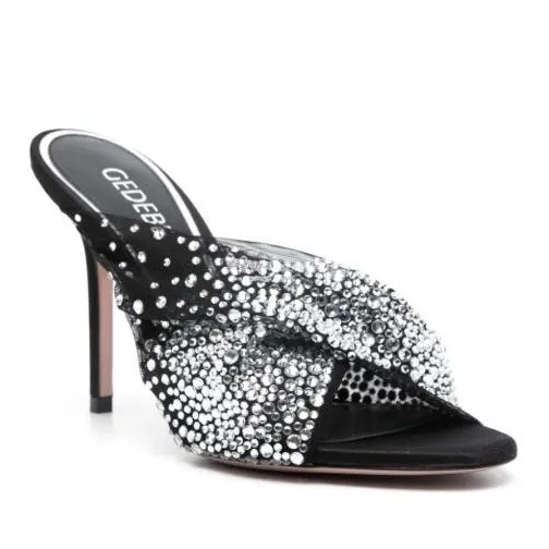 Gedebe Black Mariel Crystal Sandals Black Pump