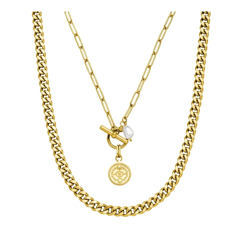 Purelei Mittellange Halskette Halsketten-Set Makani gold