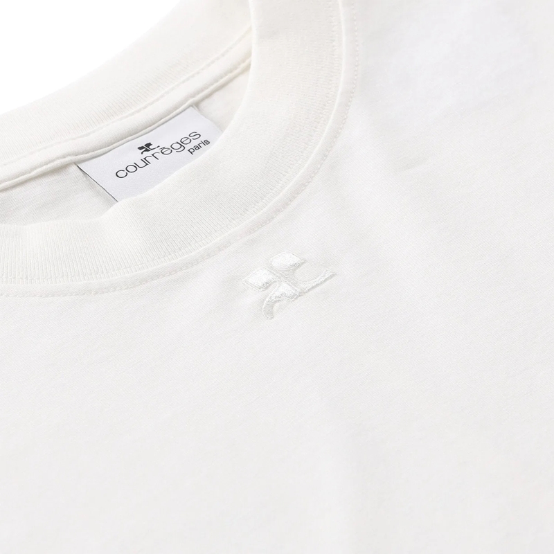 Courrèges Chemisier T-Shirt mit Logo weiß(Image 4)
