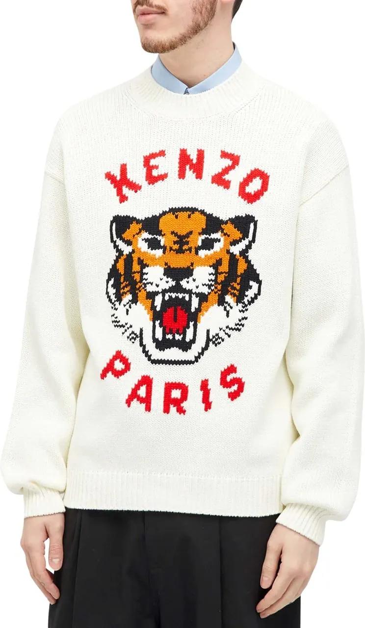 Kenzo Lucky Tiger Logo Sweater weiB