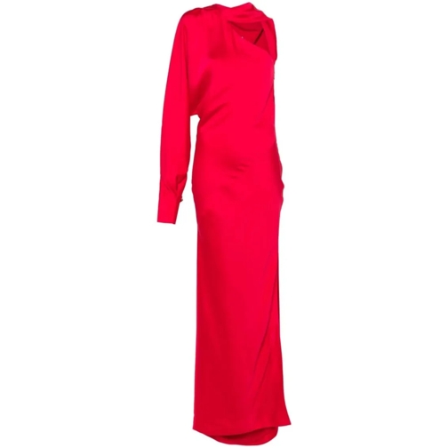 Genny Robes du soir Red Satin Dress With Logo Red