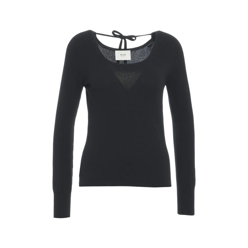 Mvm Trui Cashmere Sweater With Lace Detail Black