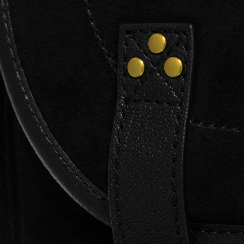 Jerome Dreyfuss Schultertasche Stan Panier M Split Suede Noir(Image 4)