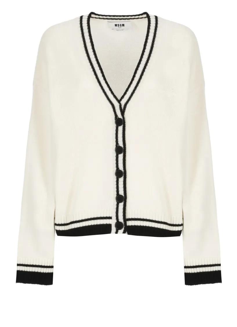 MSGM - Wool Cardigan - Größe M - weiß