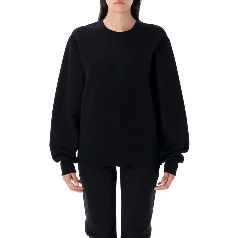 Saint Laurent  Loose-Fit Cassandre Sweatshirt With Drop Shoulders Black