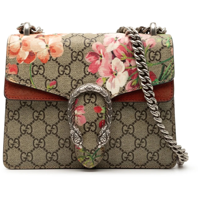 Gucci Schultertasche Small GG Supreme Blooms Dionysus Crossbody braun