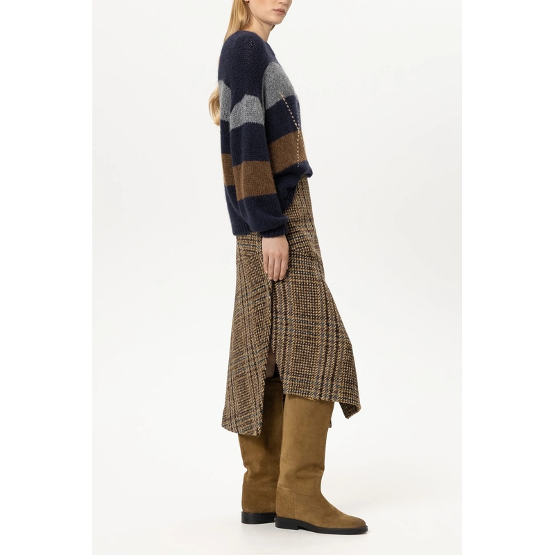 Luisa Cerano Trui Alpaka-Mix-Pullover mit Muster winter navy/caramel(Image 3)