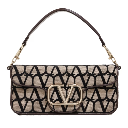 Valentino Garavani Satchel Toile Iconograph Hobo Bag Black White