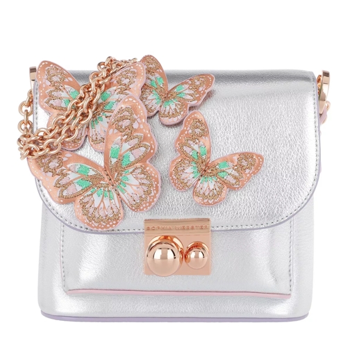 Sophia Webster Leather Shoulder Bag Multicoloured Butterfly Silver/Pastel Crossbody Bag