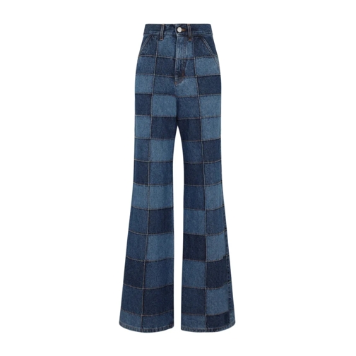 Chloé  Blue Denim Flared Pants Blue