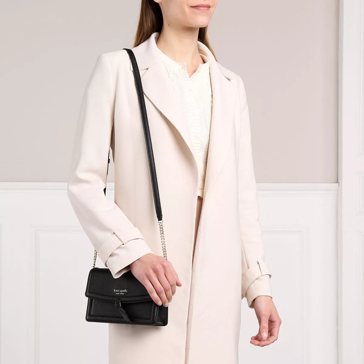 Kate Spade New York Knott Pebbled Leather Flap Crossbody Bag - Black