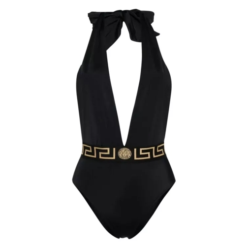 Versace Black Greca Border Swimsuit Black 