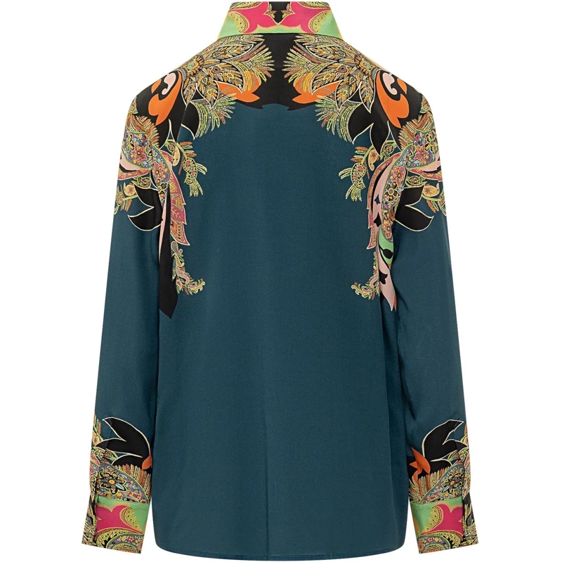 Etro Chemisier Camicia Button Up con Colletto Classico dunkelblau(Image 2)