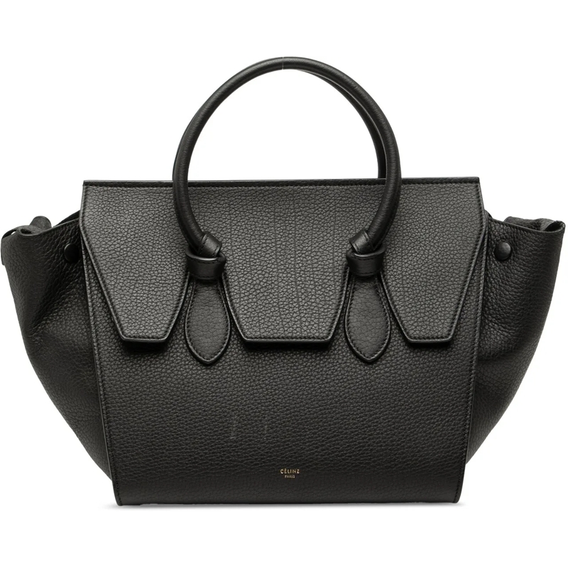Celine Shopper Medium Grained Calfskin Tie Knot Tote schwarz