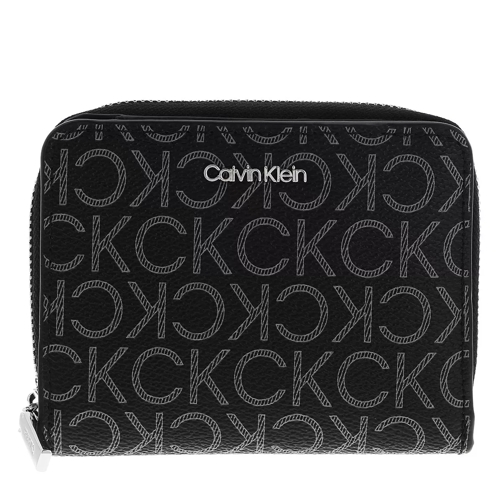 Calvin Klein Flap Wallet Black Mono Bi-Fold Portemonnaie