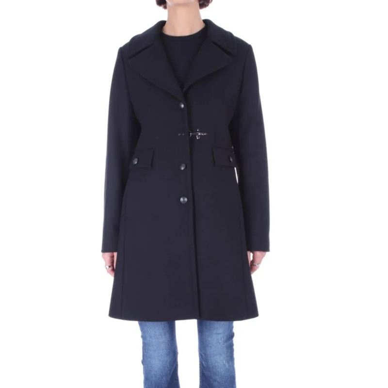 Fay Übergangsmantel Black Single-Breasted Coat Black