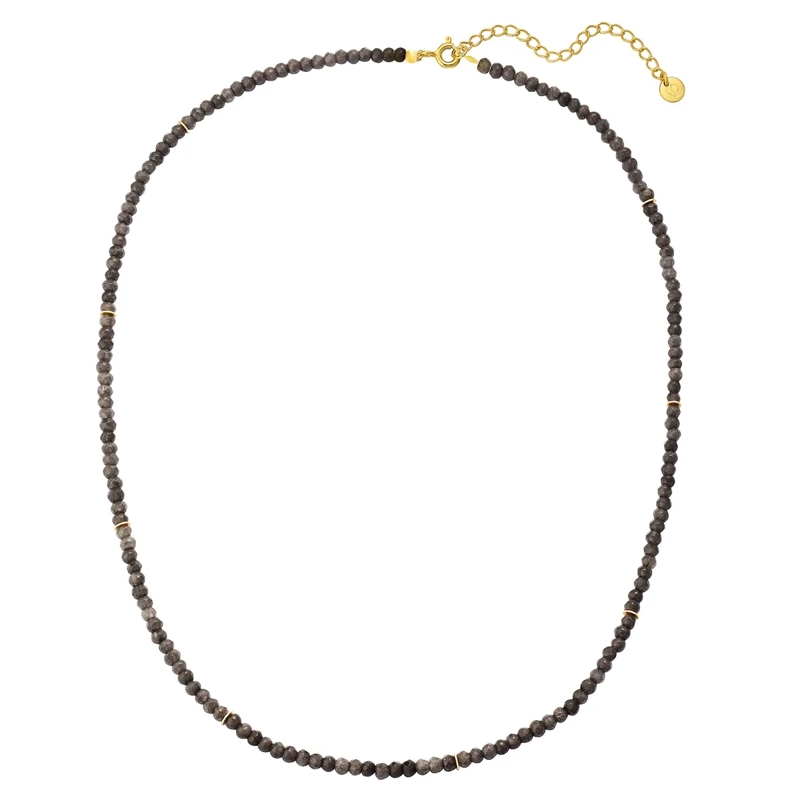 Glanzstücke München Mittellange Halskette Sterling Silber Halskette Chalcedon grau(Image 2)