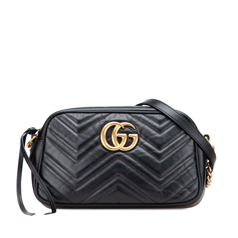 Gucci Schultertasche Small GG Marmont Matelasse Leather Crossbody schwarz