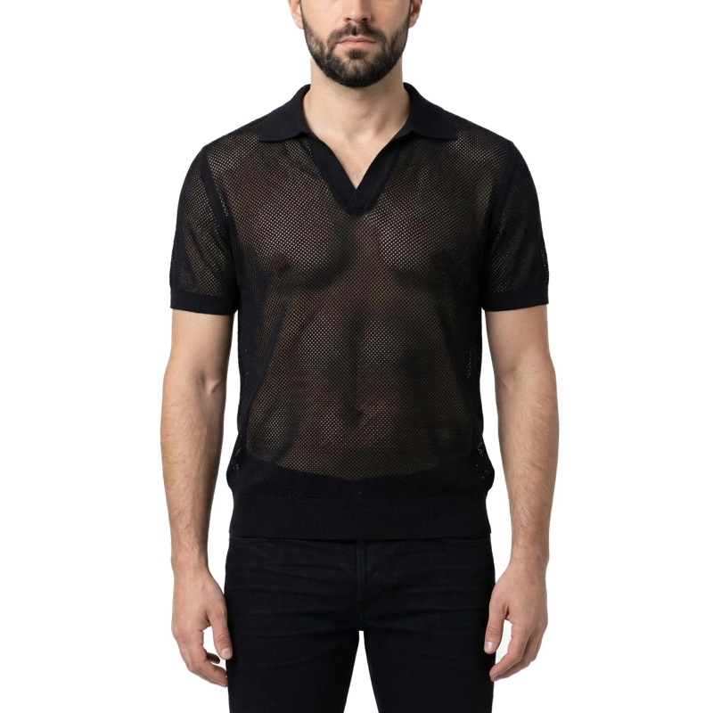 Tom Ford Polohemd Poloshirt mit Seide schwarz(Image 3)