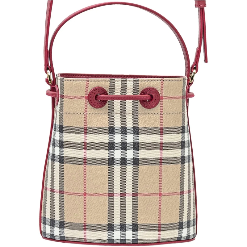 Burberry Tote Borsa Secchiello a Quadri beige(Image 4)