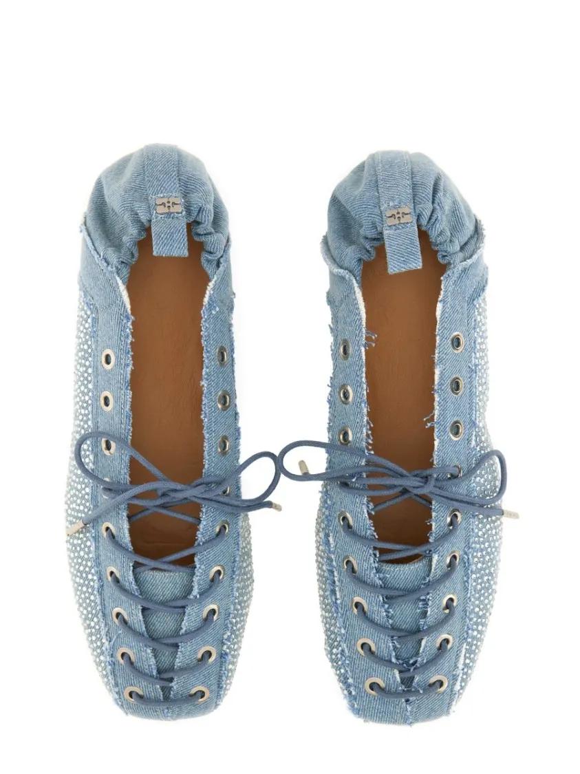 Thumbnail - Lace-Up Ballerina - Gr. 38 (EU) - in Blau