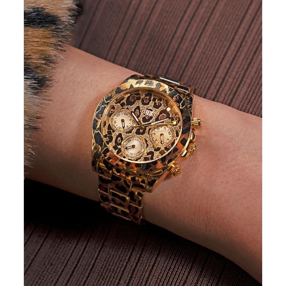 Thumbnail - Guess Uhren - Quarz-Analoguhr Leopardess - Gr. unisize - in Braun - für Damen