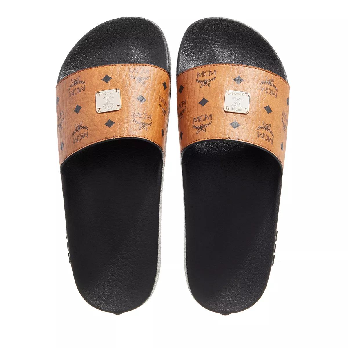 MCM W MCM Col Visetos Slide Cognac Slide