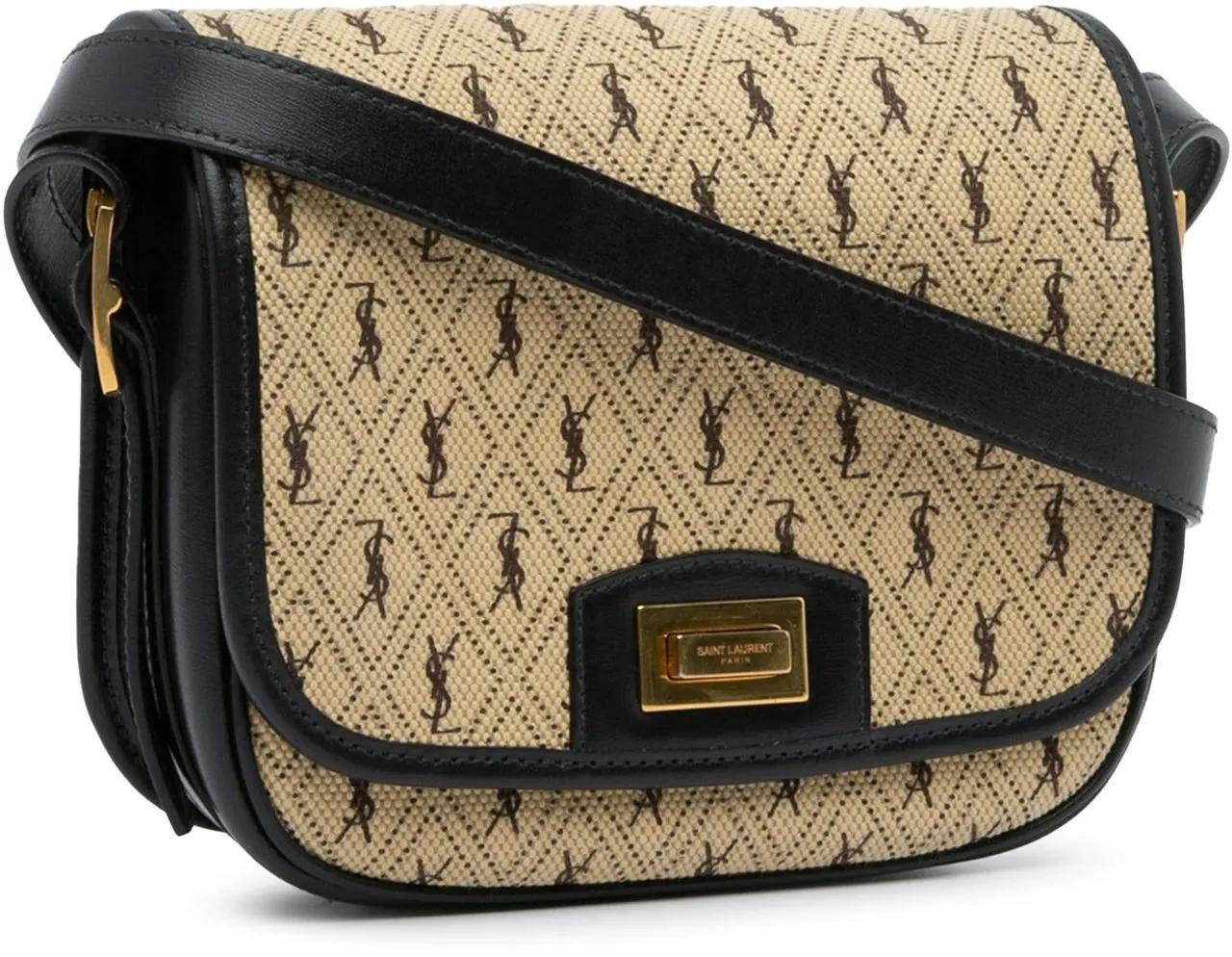 Saint Laurent Hobo bags Small Canvas Monogram All Over Crossbody in bruin