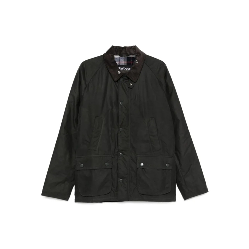 Barbour Daunenjacke Timeless Gray Jacket With Contrasting Plaid Collar Black