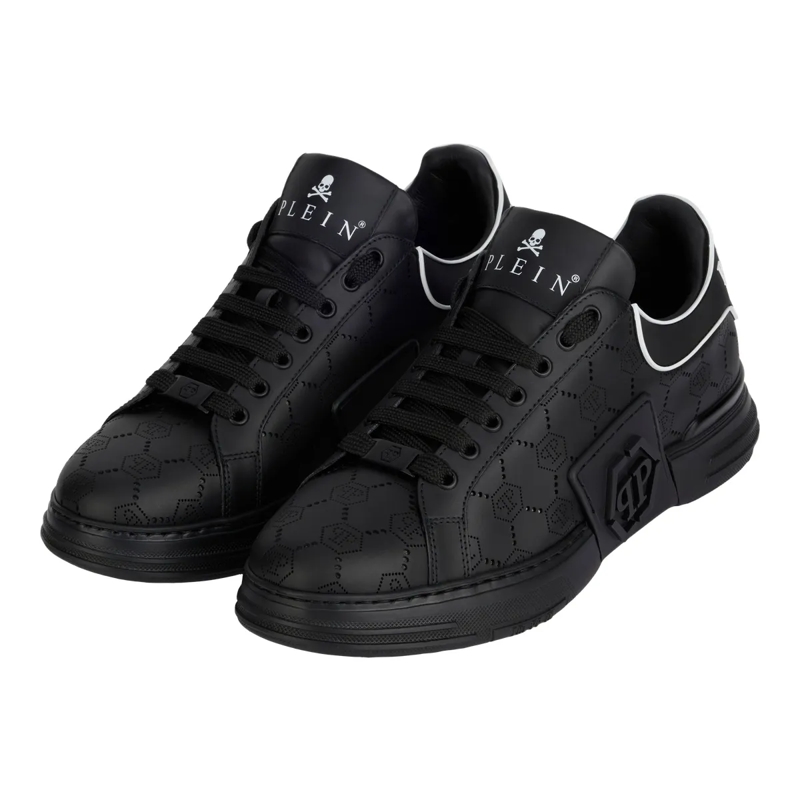 Philipp Plein Low-Top-Sneaker Lo-Top Turnschuhe Monogram schwarz