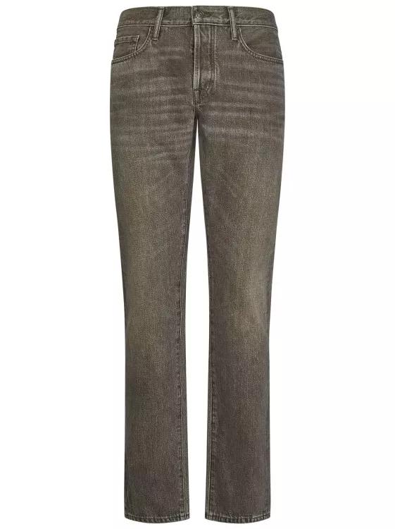 Tom Ford Khaki Straight Leg Jeans Grey | Jeans mit geradem Bein