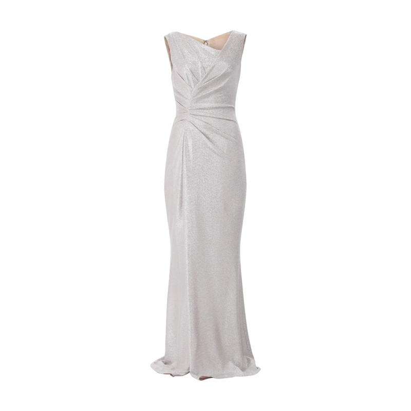 Talbot Runhof Maxikleid Langes Abendkleid Silber