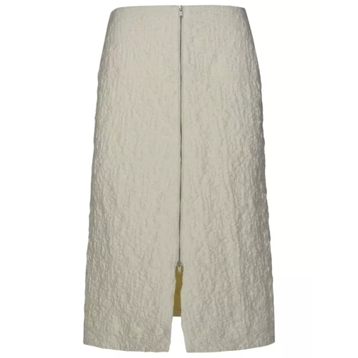 Jil Sander  White Cotton Blend Skirt White