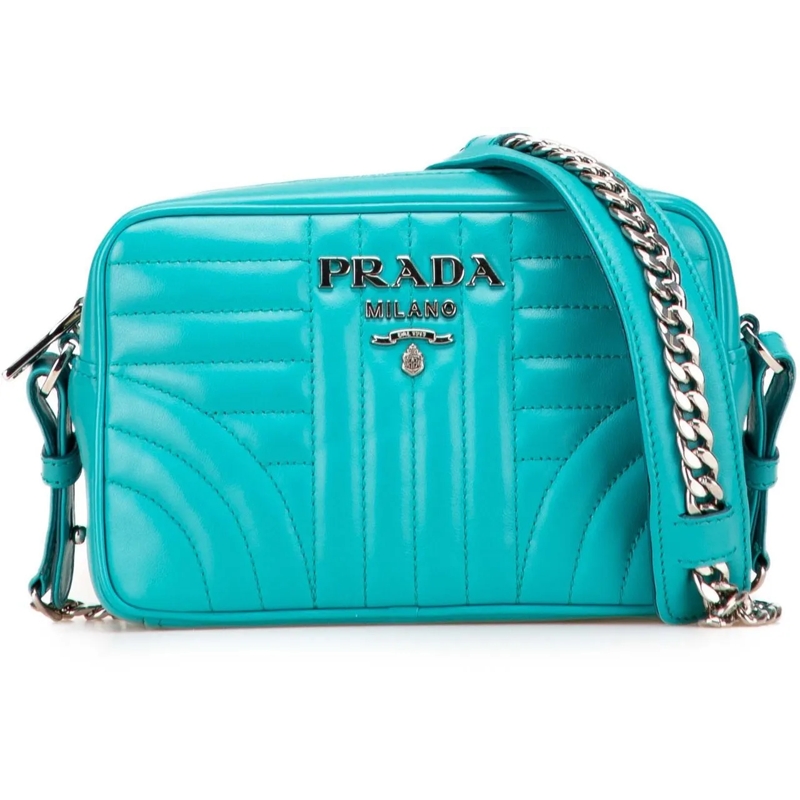 Prada Schultertasche Soft Calf Diagramme Camera Bag blau