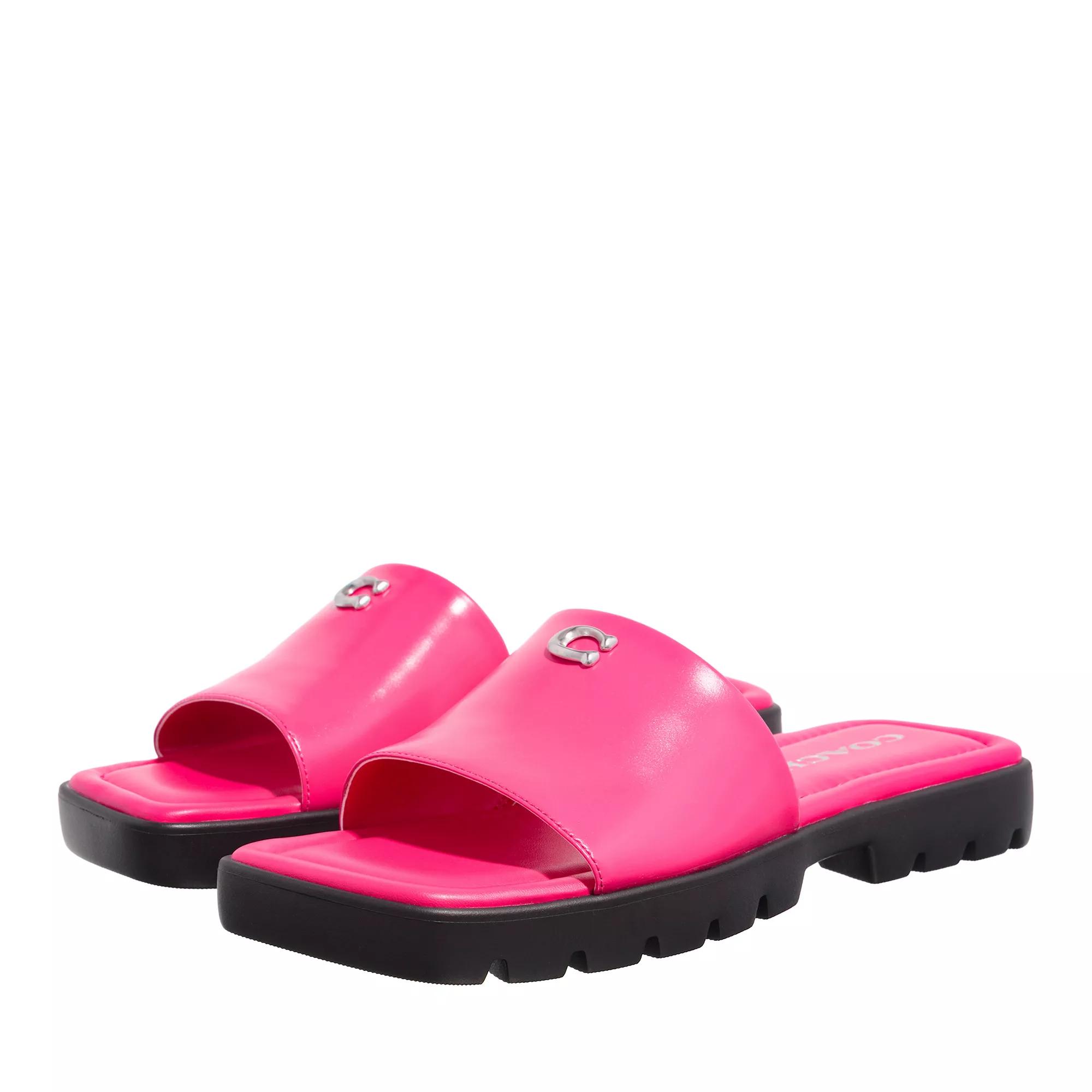 Coach Slipper & Pantoletten - Florence Leather Sandal - Gr. 36,5 (EU) - in Rosa - für Damen