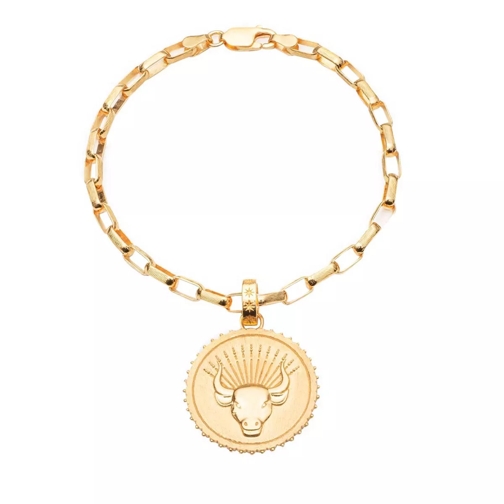 Rachel Jackson London Statement Taurus Zodiac Art Coin Bracelet S/M Yellow Gold Bracelet