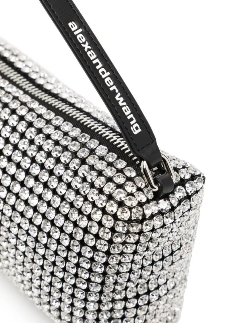 alexander wang Hobo bags Diamond-Patterned Heiress Shoulder Bag in grijs